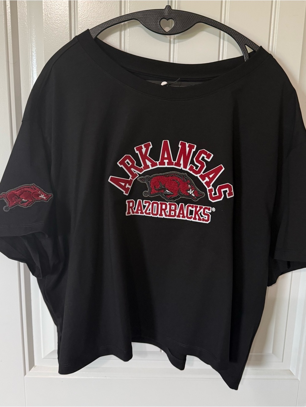 Arkansas Razorbacks Black Crop Tee